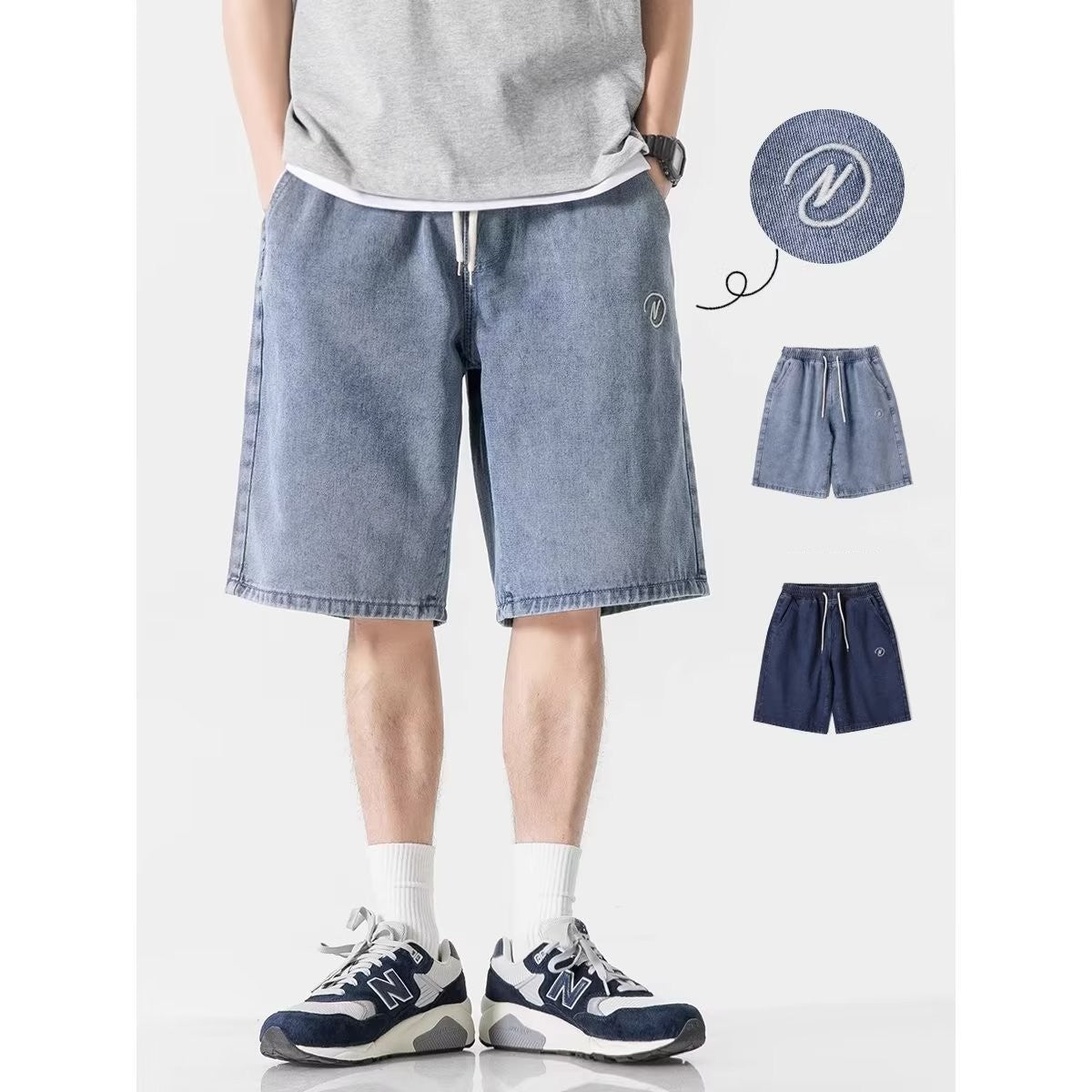 Breezy Blue Denim Shorts Men
