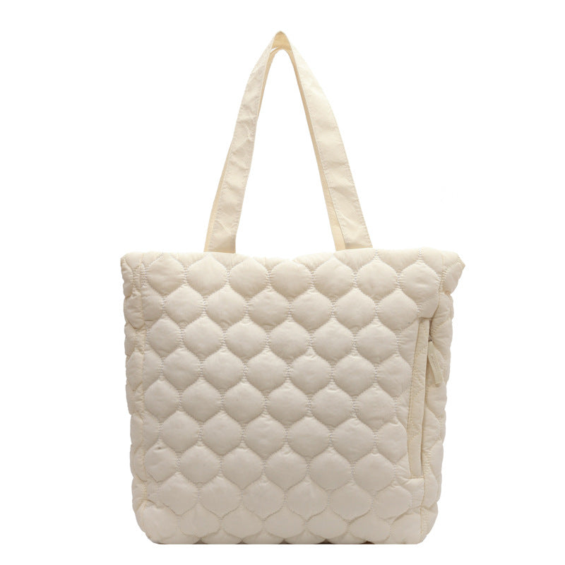 Quilted Charm Cotton Tote Bag
