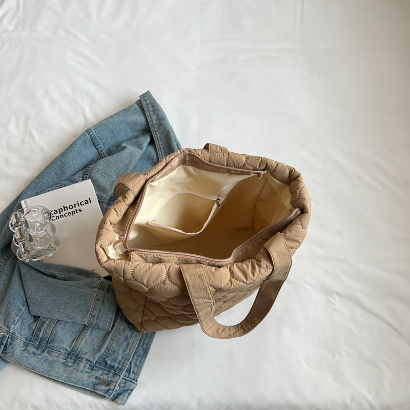 Quilted Charm Cotton Tote Bag