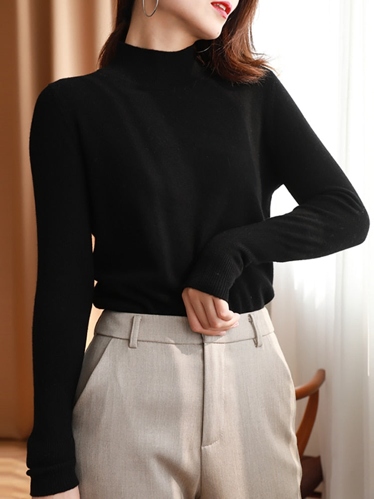 Chic Turtleneck Pullover for Women