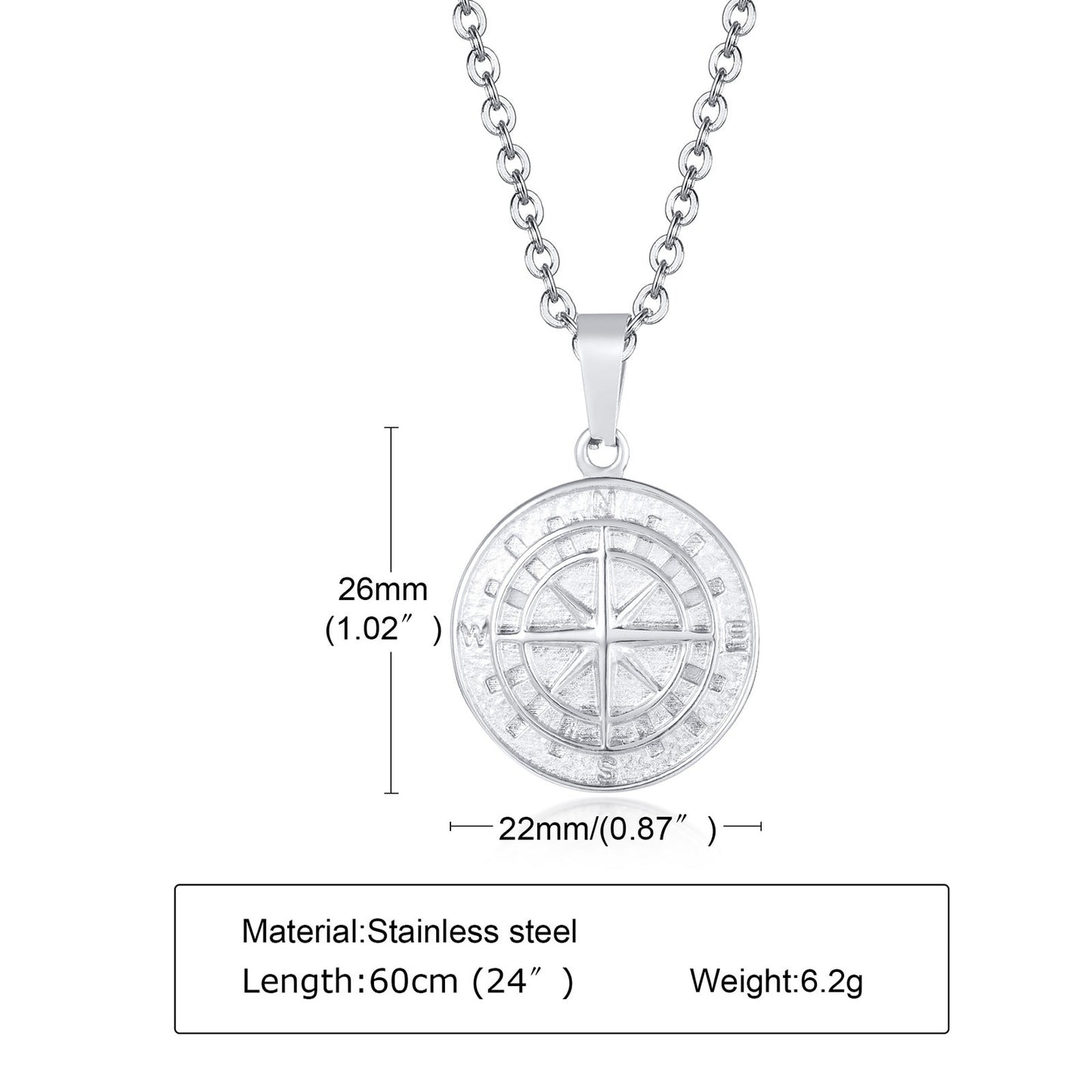 Stylish Compass Pendant Layered Necklace for Men & Women