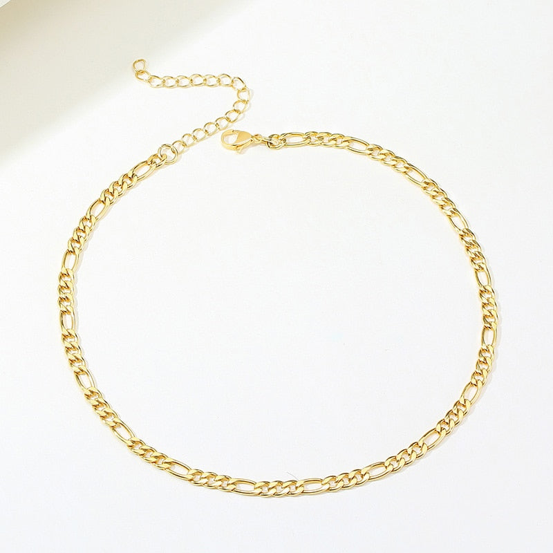 Gold Plating & Silver Stainless Steel Chain Necklace