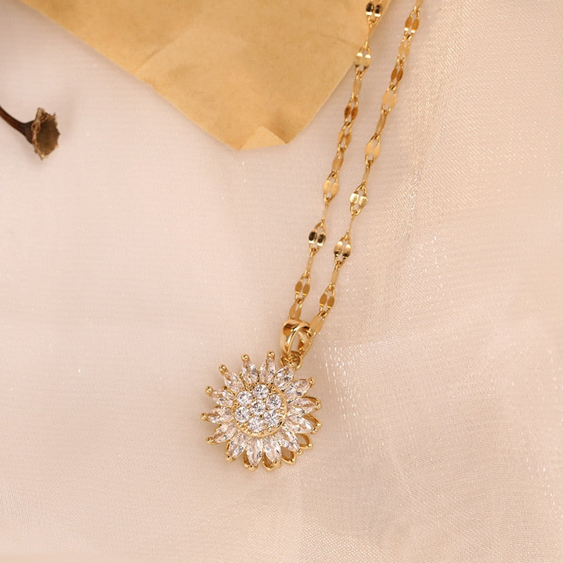 Sunflower Necklace Jewelry