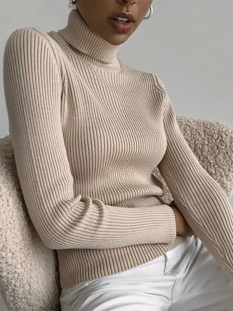 Casual Turtleneck Sweater Women