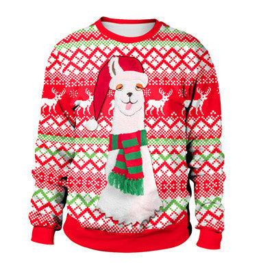 Ugly Christmas Sweaters Santa Elf Funny Pullover Print Sweaters