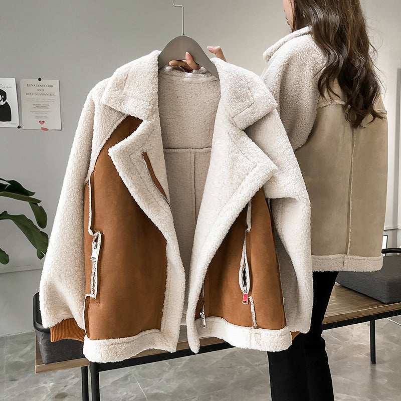 Cozy Chic Suede Sherpa Moto Jacket