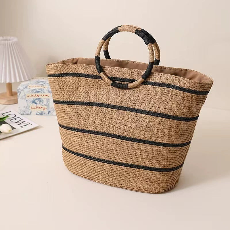 Seaside Soirée Straw Beach Bag