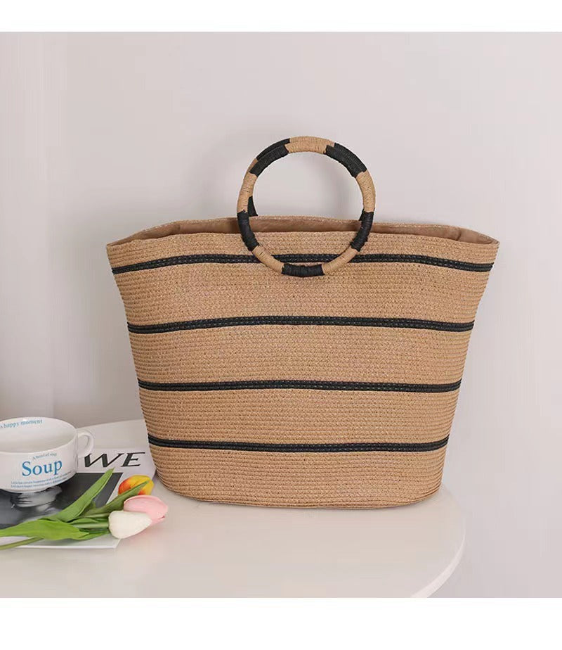 Seaside Soirée Straw Beach Bag