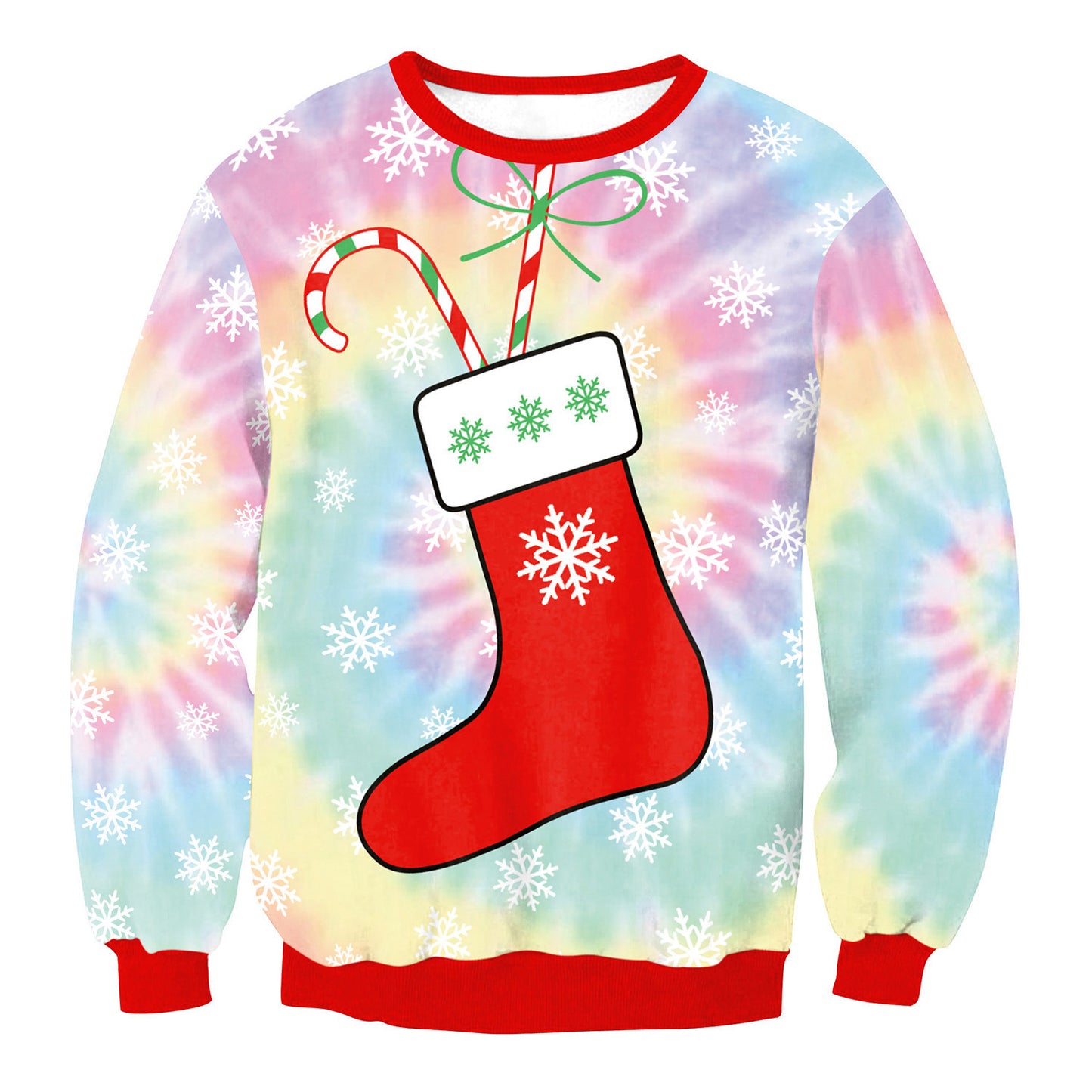 Ugly Christmas Sweaters Santa Elf Funny Pullover Print Sweaters