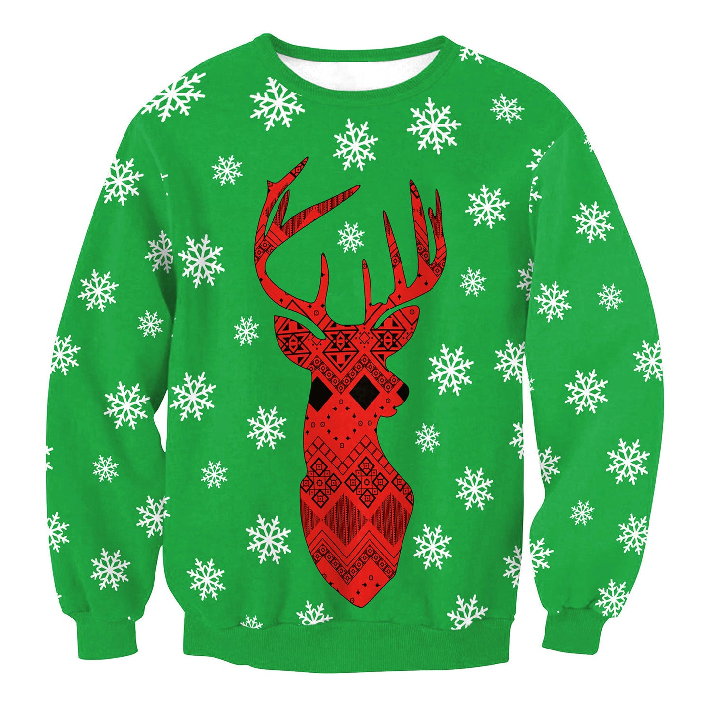 Ugly Christmas Sweaters Santa Elf Funny Pullover Print Sweaters