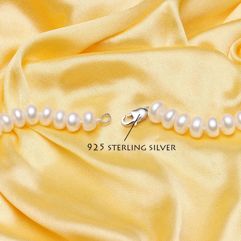 Trendy Semi-Round Natural Pearl Necklace Women