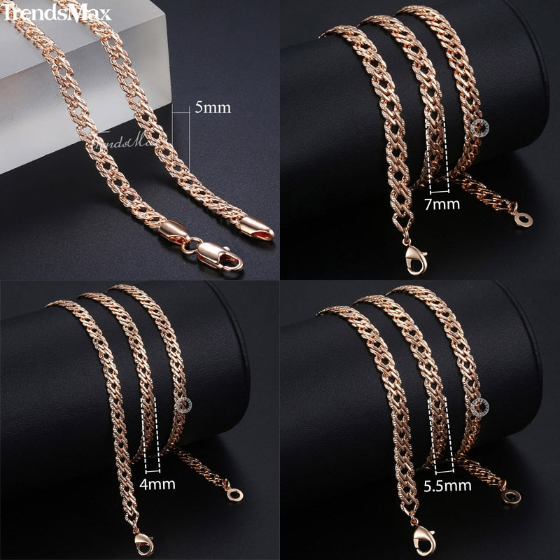 Trendy Rose Gold Necklace for Women & Men