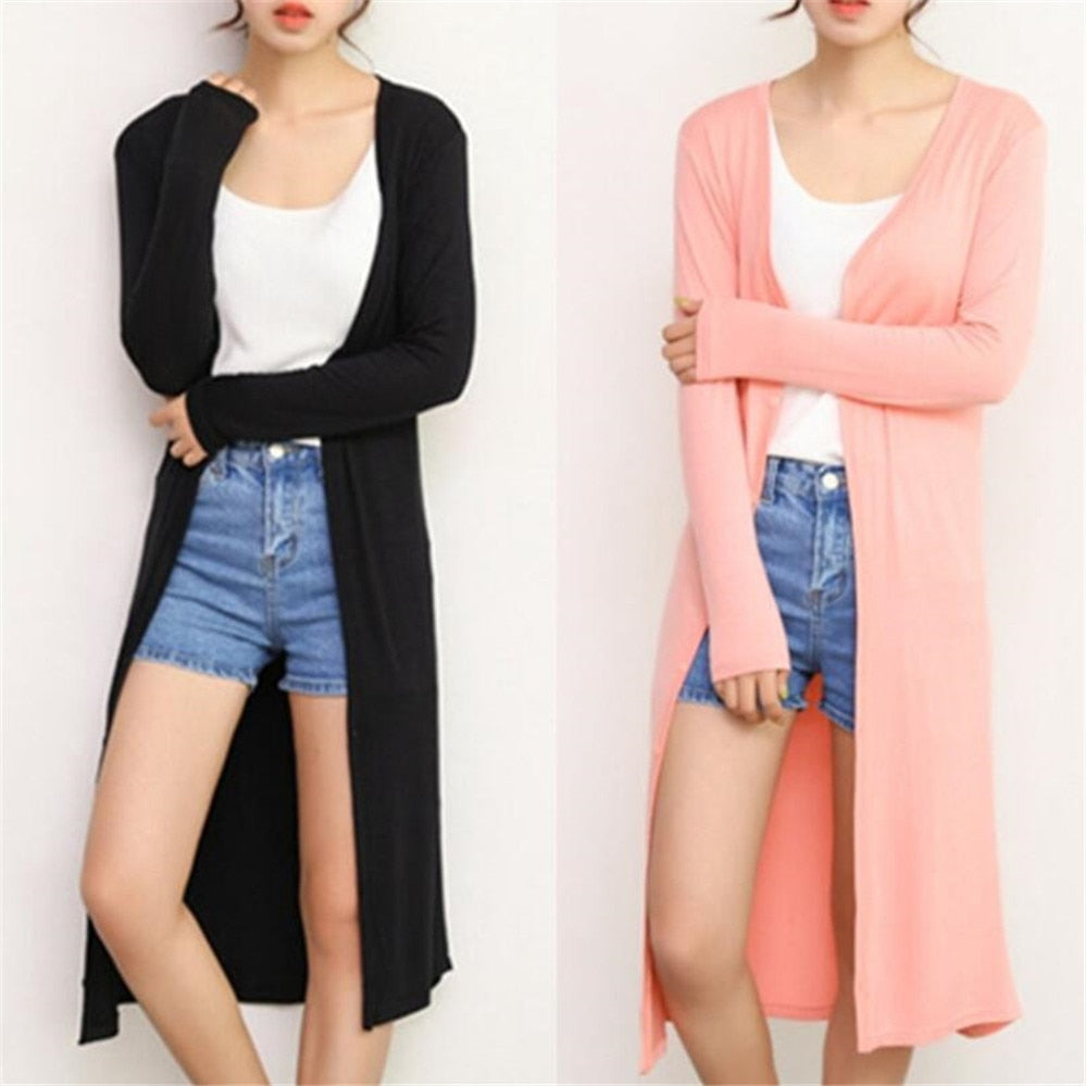 Long Cardigan Sweater Casual Outwear Women