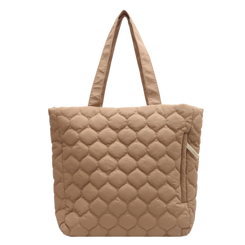 Quilted Charm Cotton Tote Bag