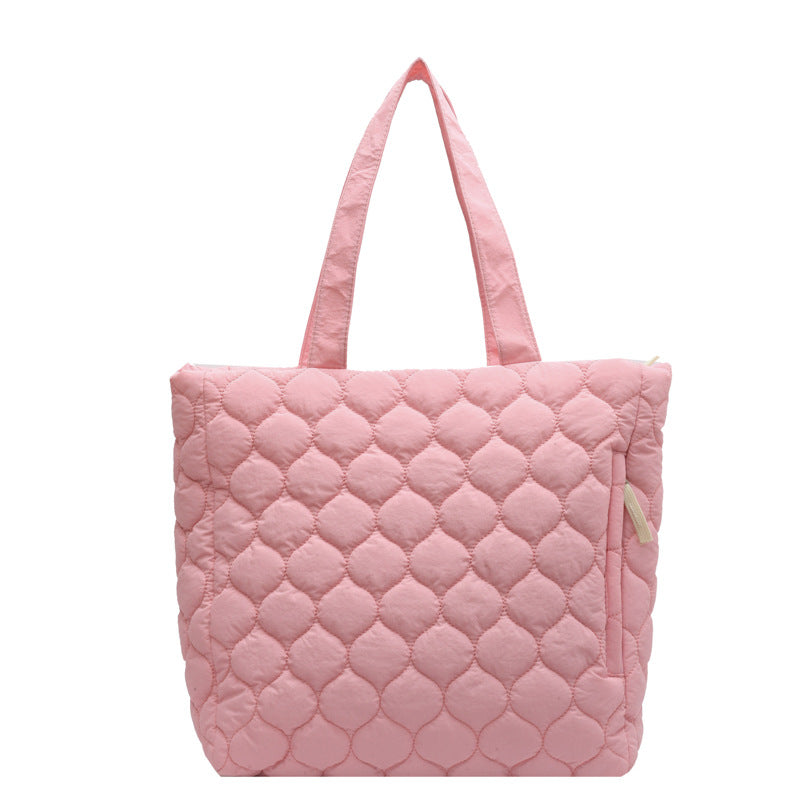 Quilted Charm Cotton Tote Bag