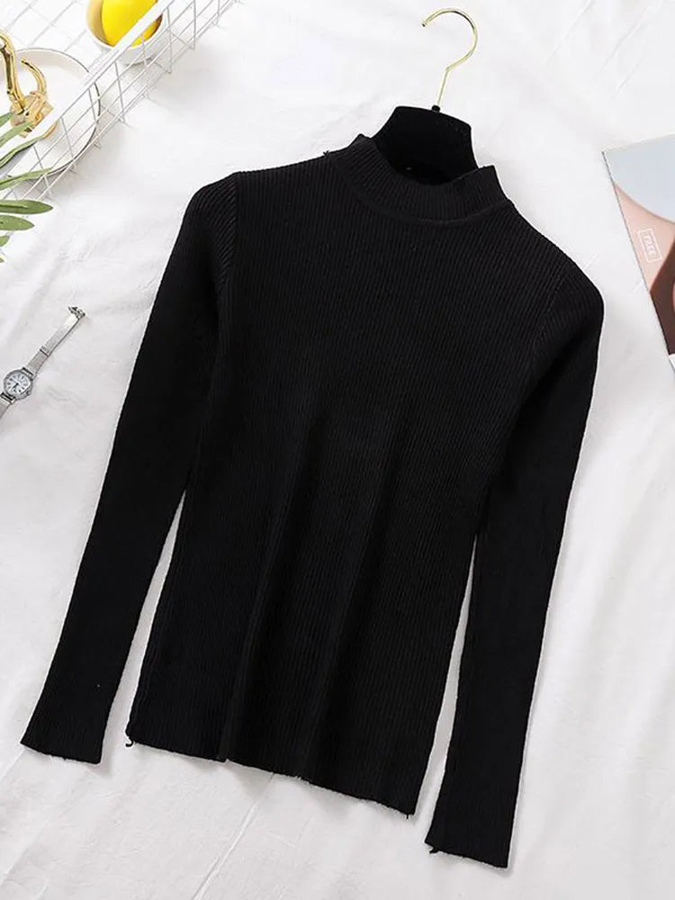 Half Turtleneck Knitted Sweater Spring