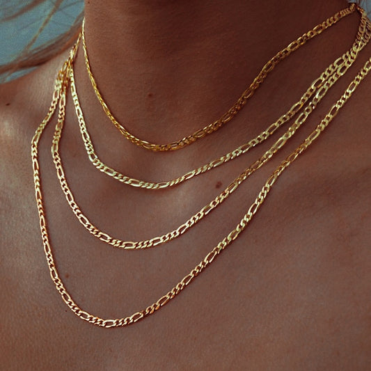 Gold Plating & Silver Stainless Steel Chain Necklace