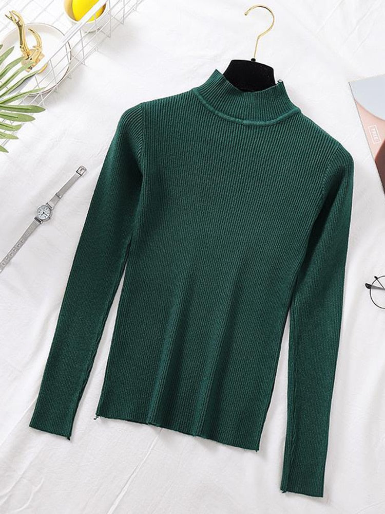 Half Turtleneck Knitted Sweater Spring