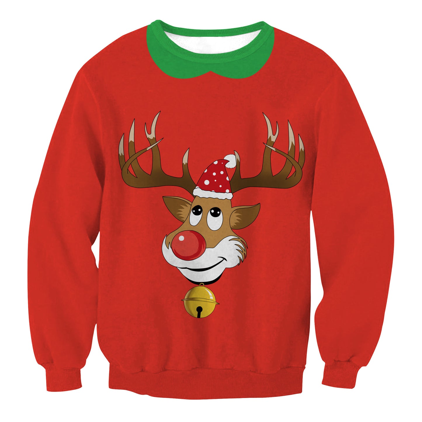 Ugly Christmas Sweaters Santa Elf Funny Pullover Print Sweaters