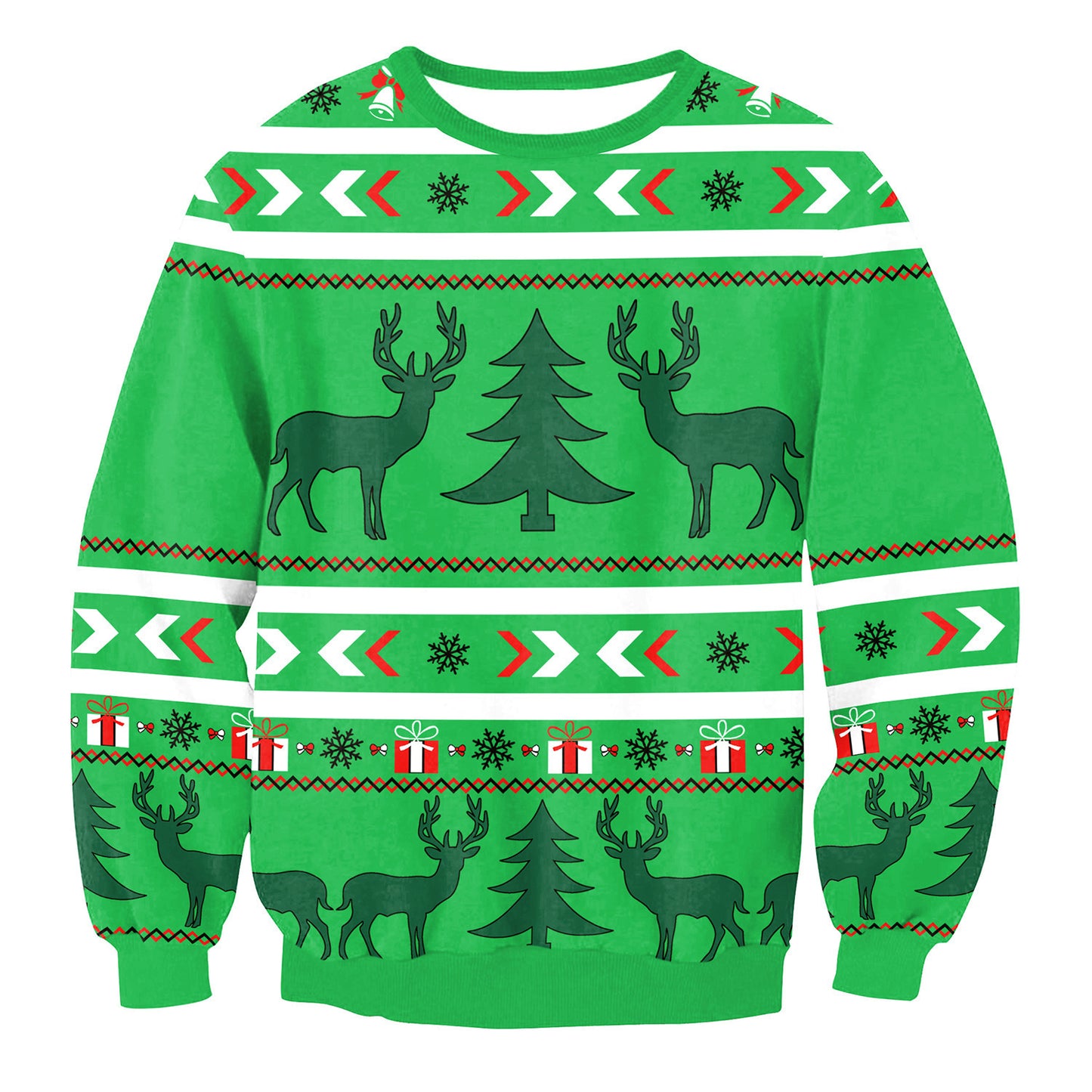 Ugly Christmas Sweaters Santa Elf Funny Pullover Print Sweaters